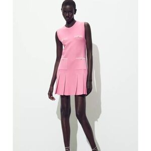 BNWT Zara pleated knit  pink dress medium
